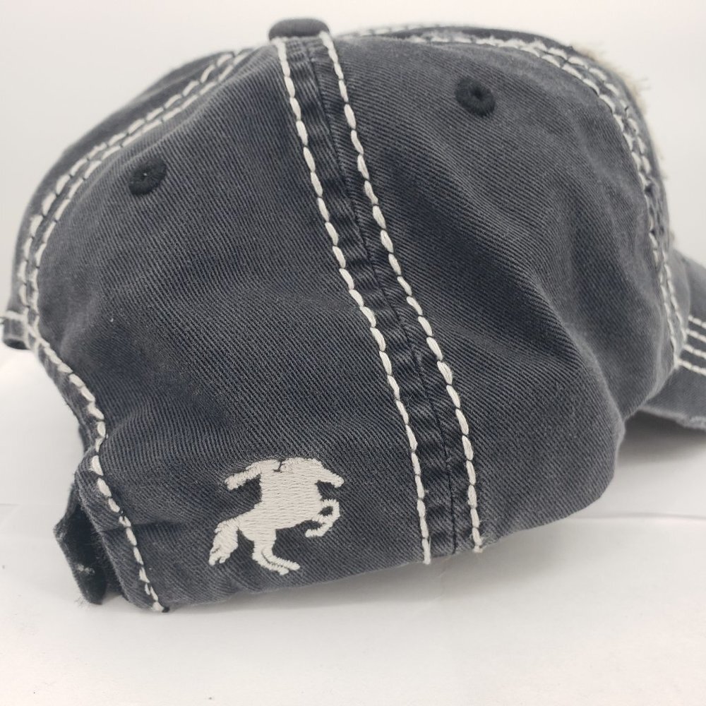 KBETHOS Ride It Like You Stole It Black Distressed Ball Cap Hat NWT - Picture 4 of 4